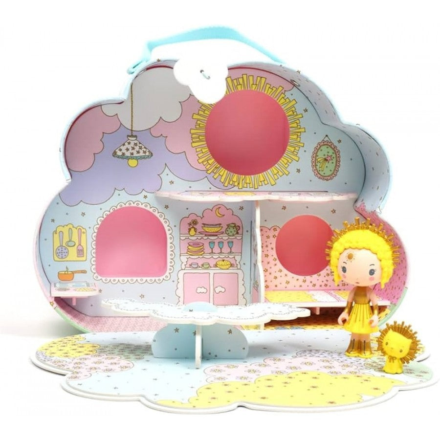 Djeco Tinyly Sunny & Mia com Casa na Nuvem – Playset Portátil (4–9 anos)