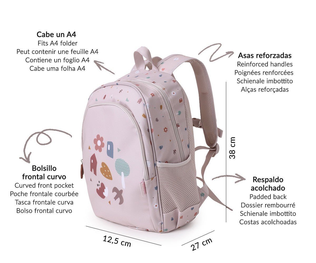 Mochila Média + Porta-chaves Personalizável | Geometric Nature