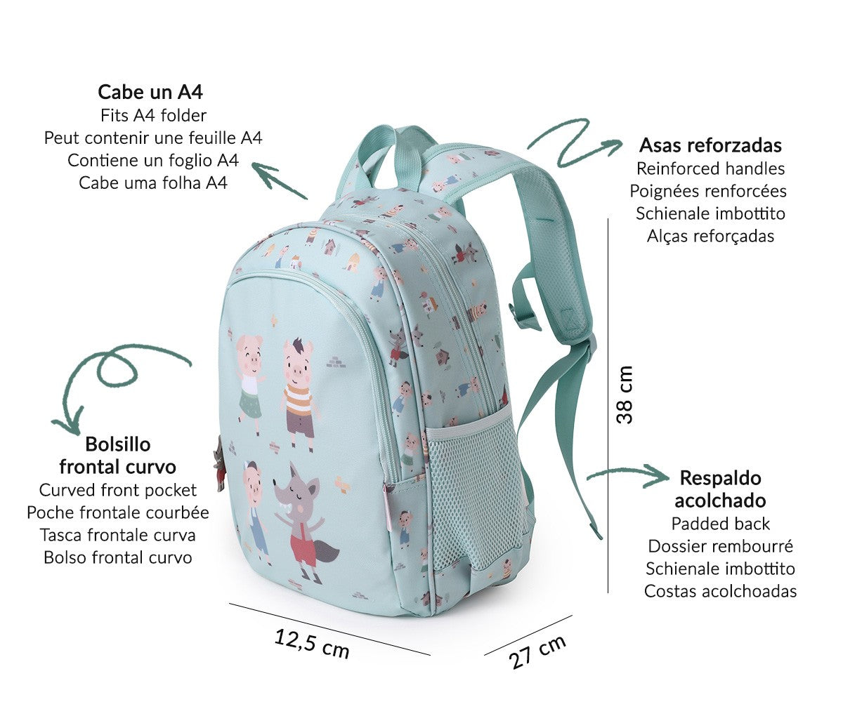 Mochila Média com Porta-chaves The Three Little Pigs da Tutete