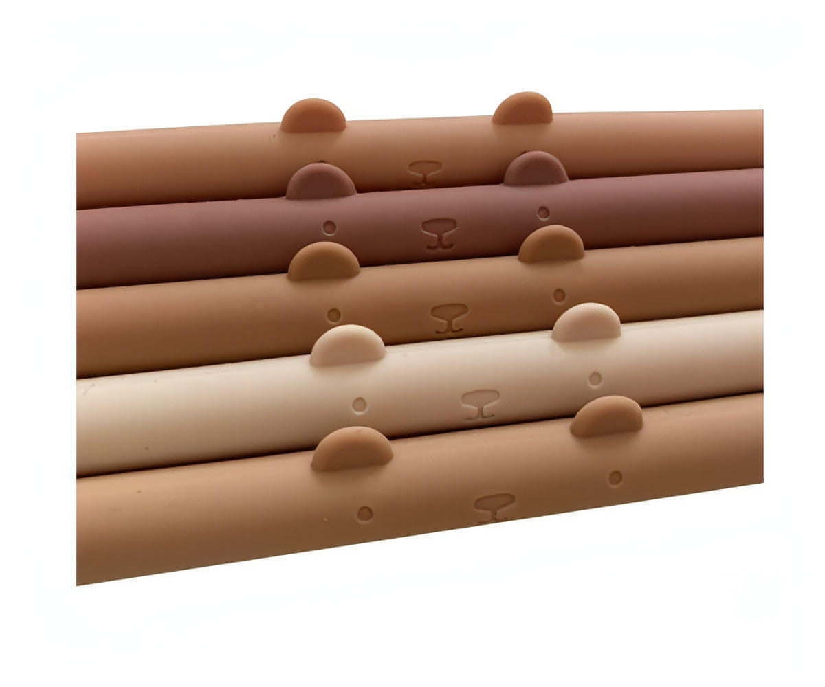 Pink silicone straws set