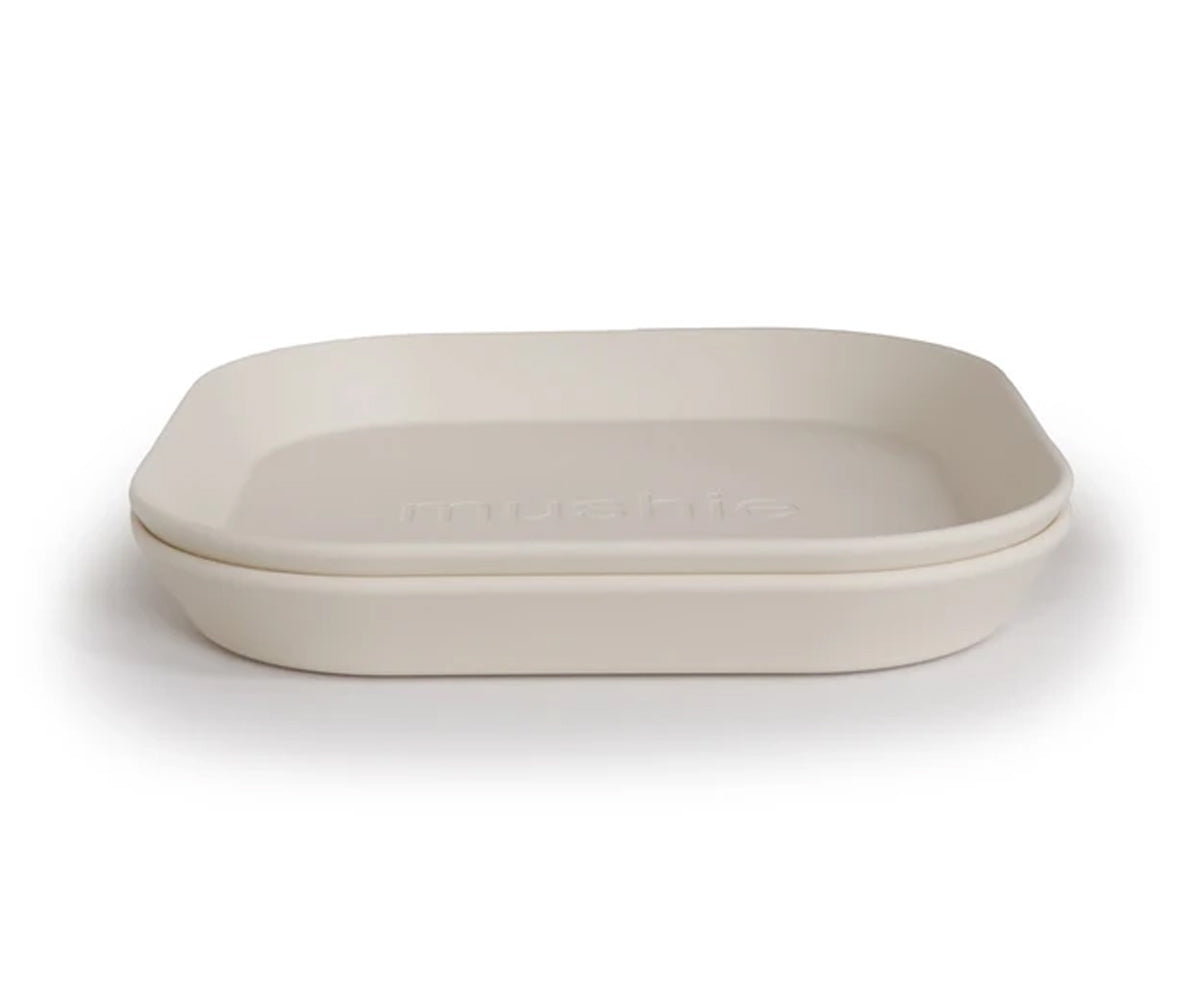 Conjunto 2 Pratos Quadrados Ivory