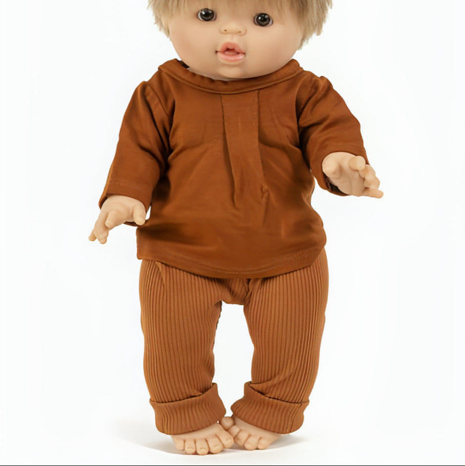 Basile Brown Shirt and Trousers Set