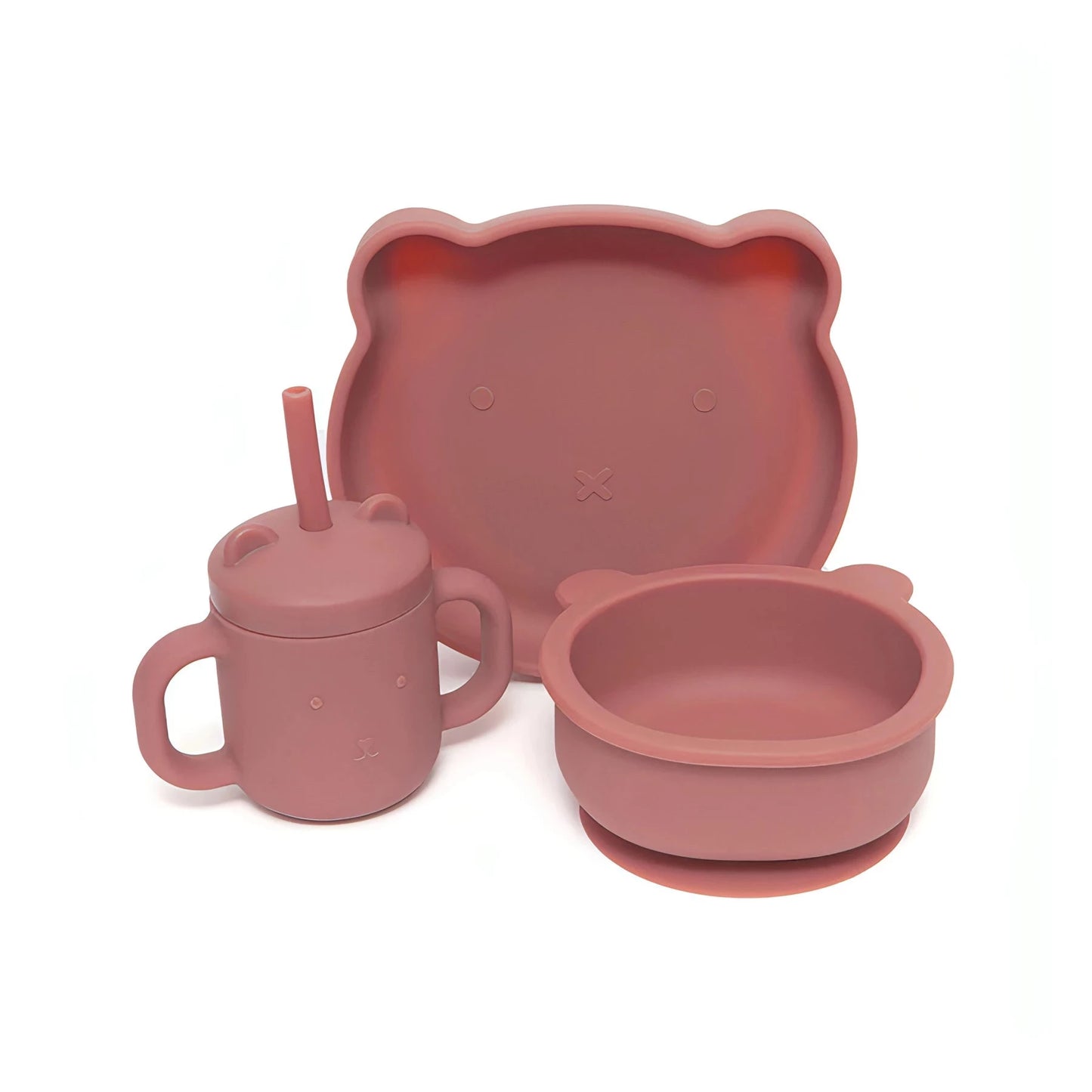Prato com ventosa Bear Mahogany Rose
