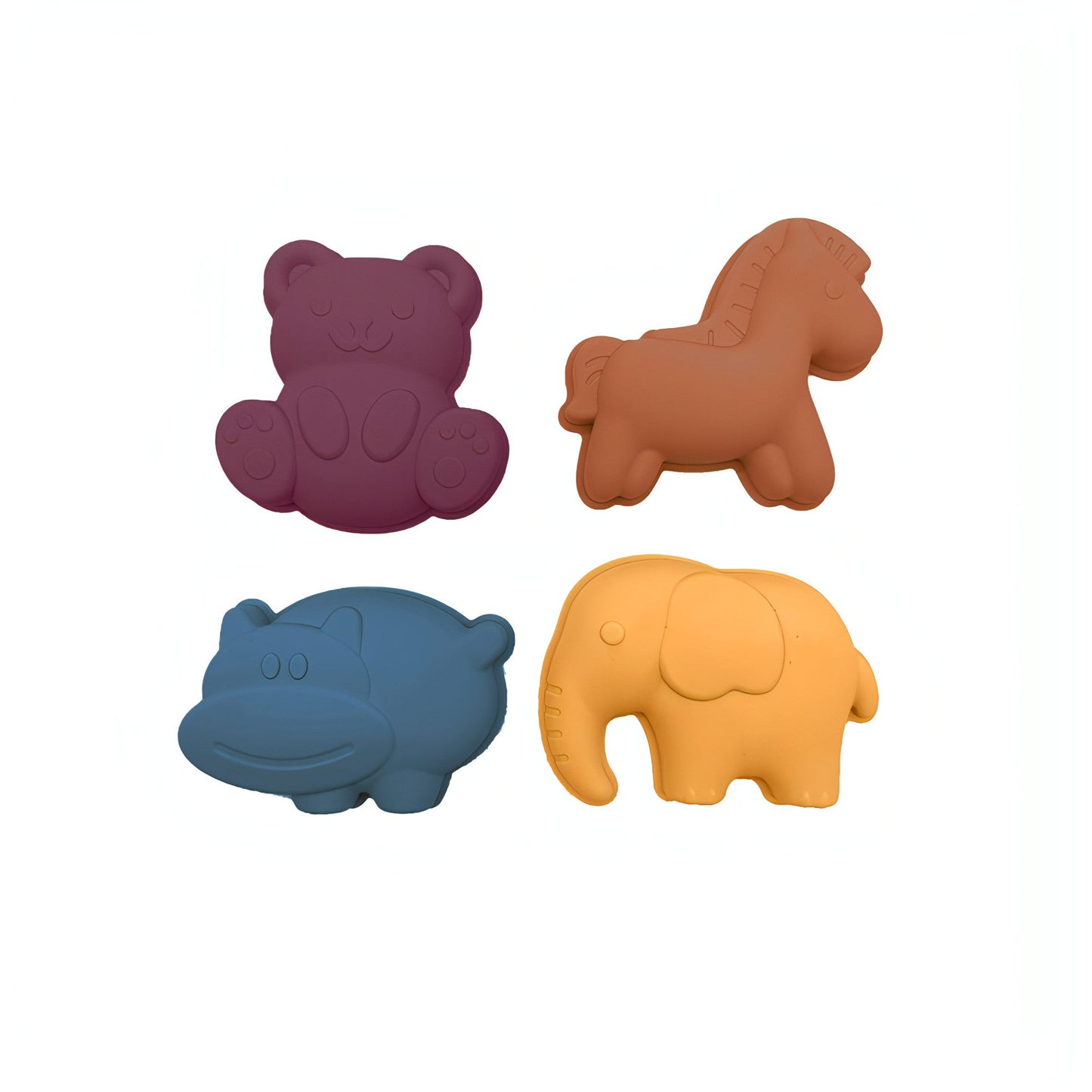 Conjunto de 4 Moldes de Praia Silicone Animals