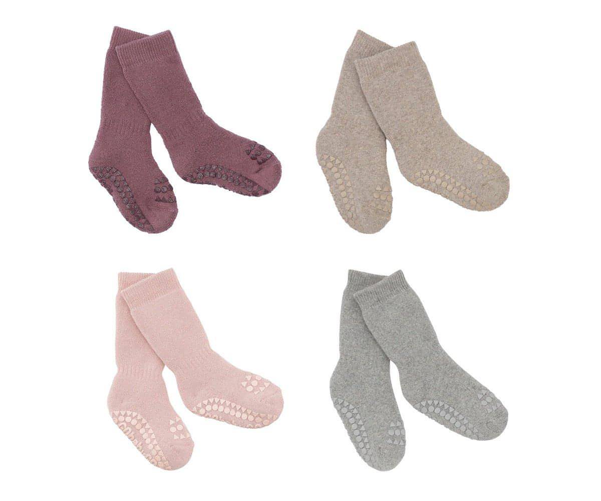Dusty Rose Non-Slip Socks Set of 4
