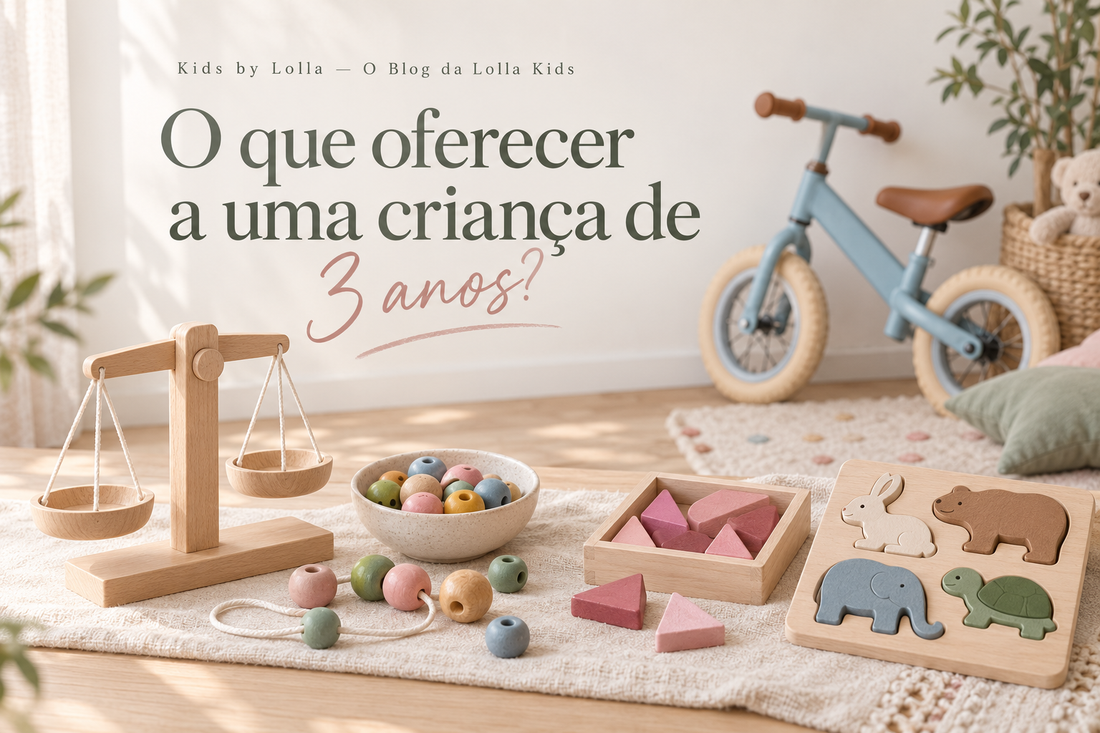 Brinquedos de madeira para crianças de 3 anos: balança, contas de enfiar, figuras geométricas, puzzle de animais e bicicleta sem pedais azul