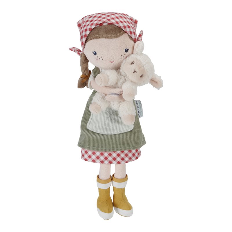 Boneca Rosa 35Cm Agricultora com Ovelha da Little Dutch