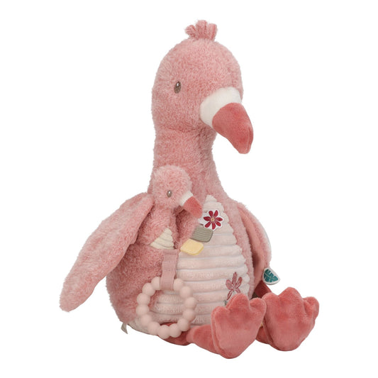 Peluche de atividades flamingo rosa Little Dutch