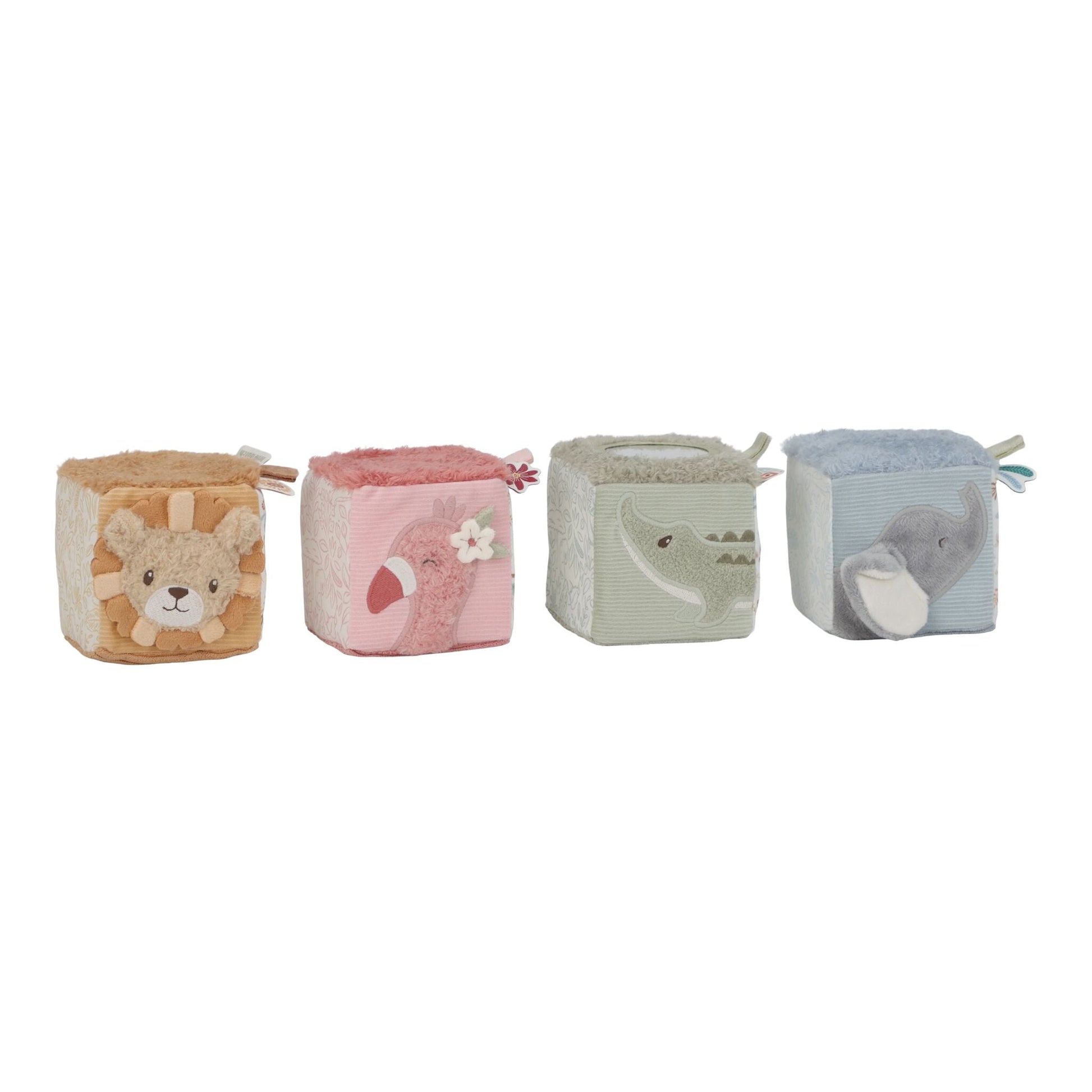 Conjunto de blocos macios com animais da savana