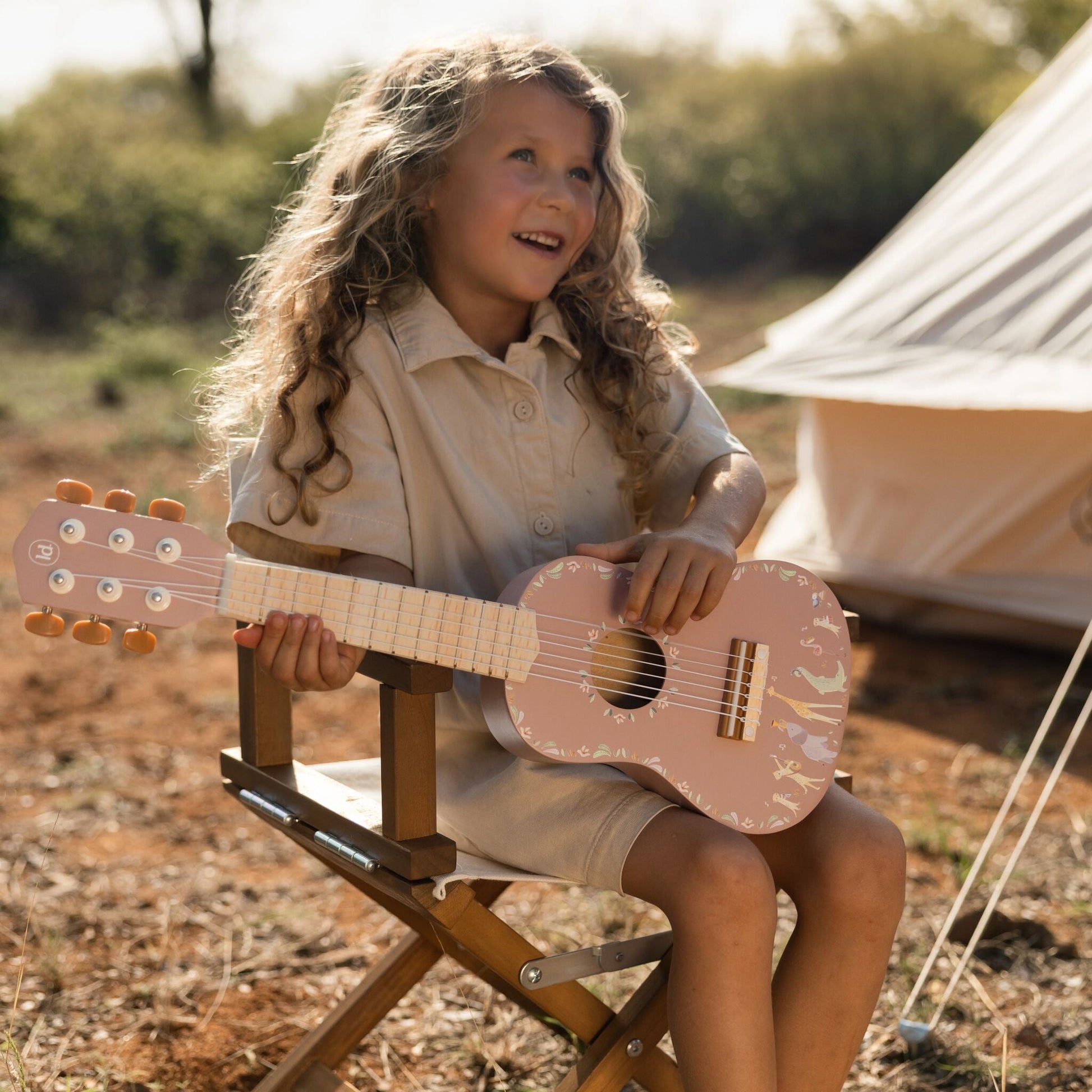 Guitarra de Madeira Rosa Little Dutch Safari Friends