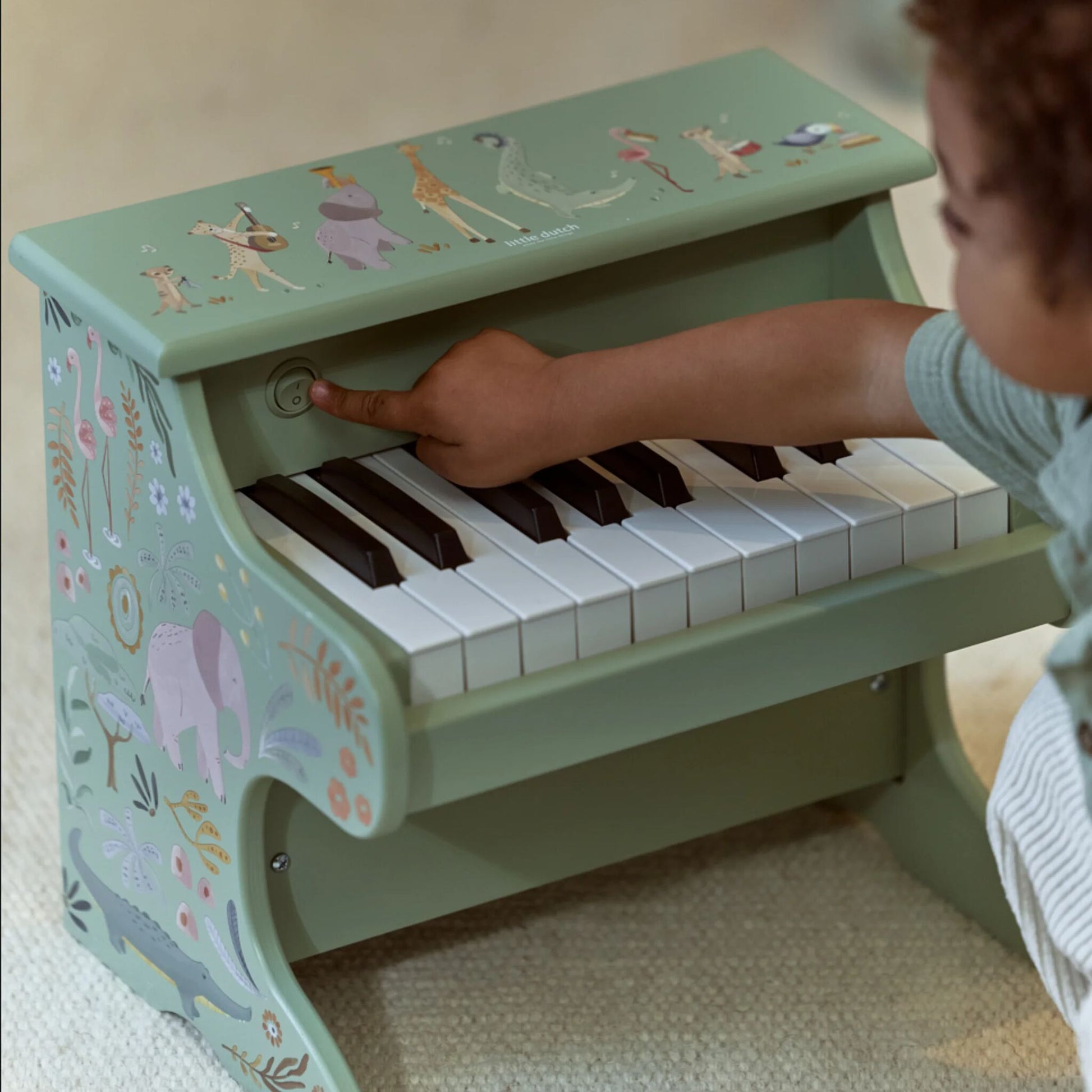 Piano de Madeira Verde Safari Friends Little Dutch