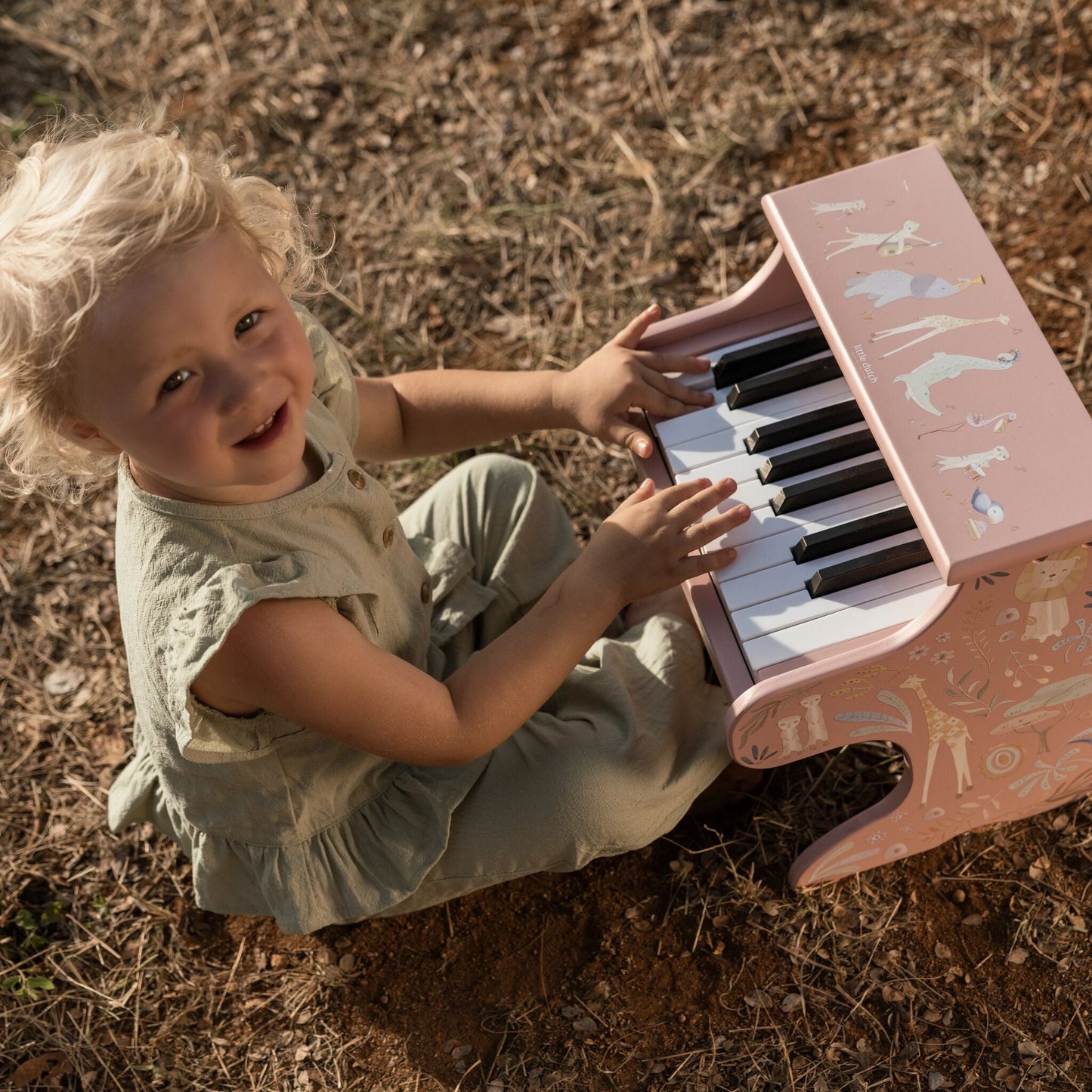 Piano de Madeira Rosa Safari Friends Little Dutch
