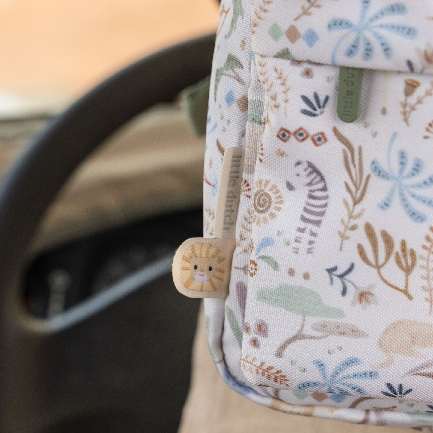 Mochila Safari Friends Branca 29cm Little Dutch costas
