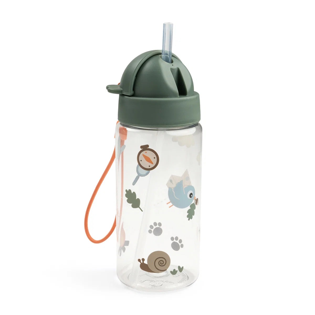 Garrafa infantil verde com palhinha integrada Tiny Trails Done by Deer | done-by-deer-garrafa-tiny-trails-palhinha-lollakids