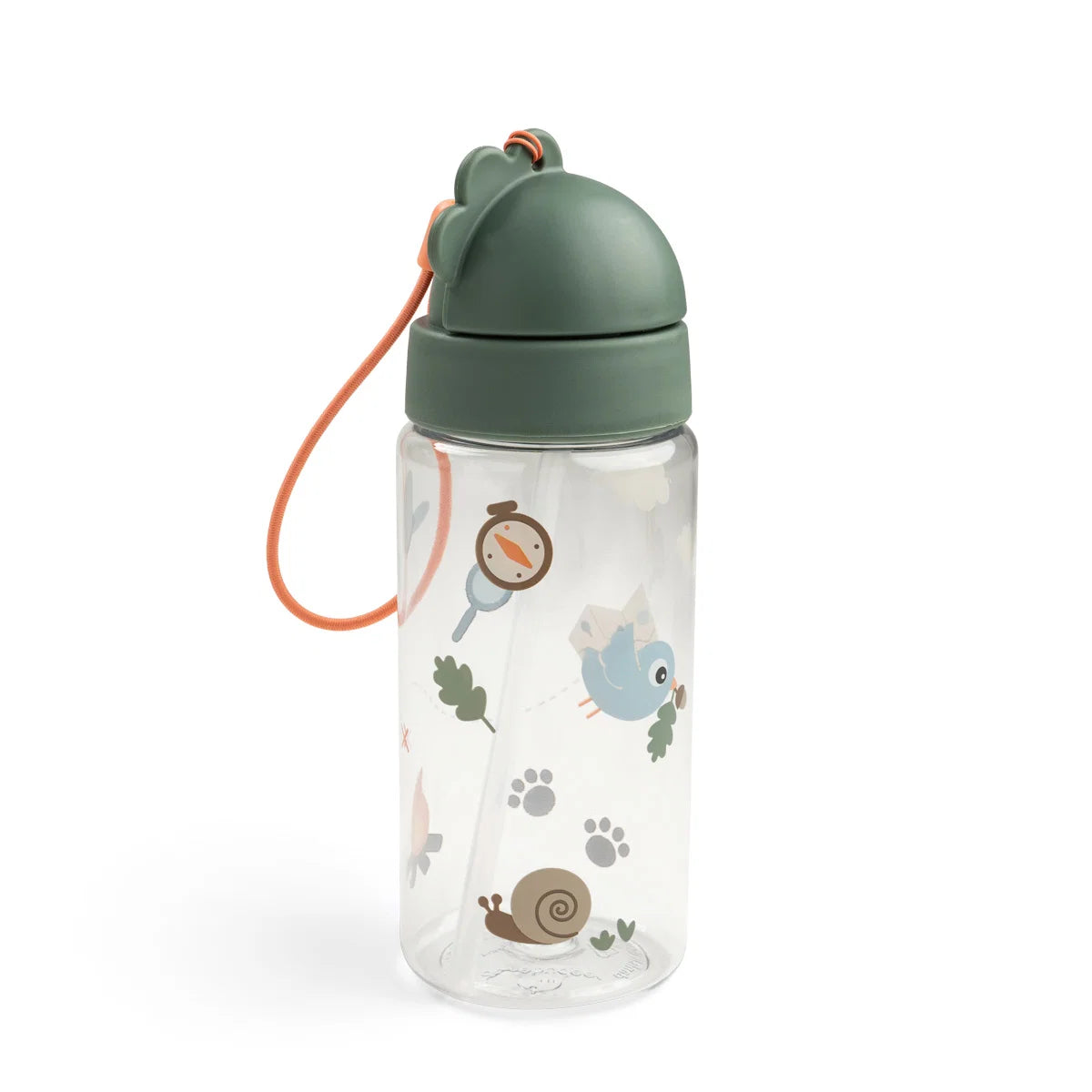 Garrafa com Palhinha Tiny Trails Green 350ml da Done by Deer | done-by-deer-garrafa-tiny-trails-lollakids