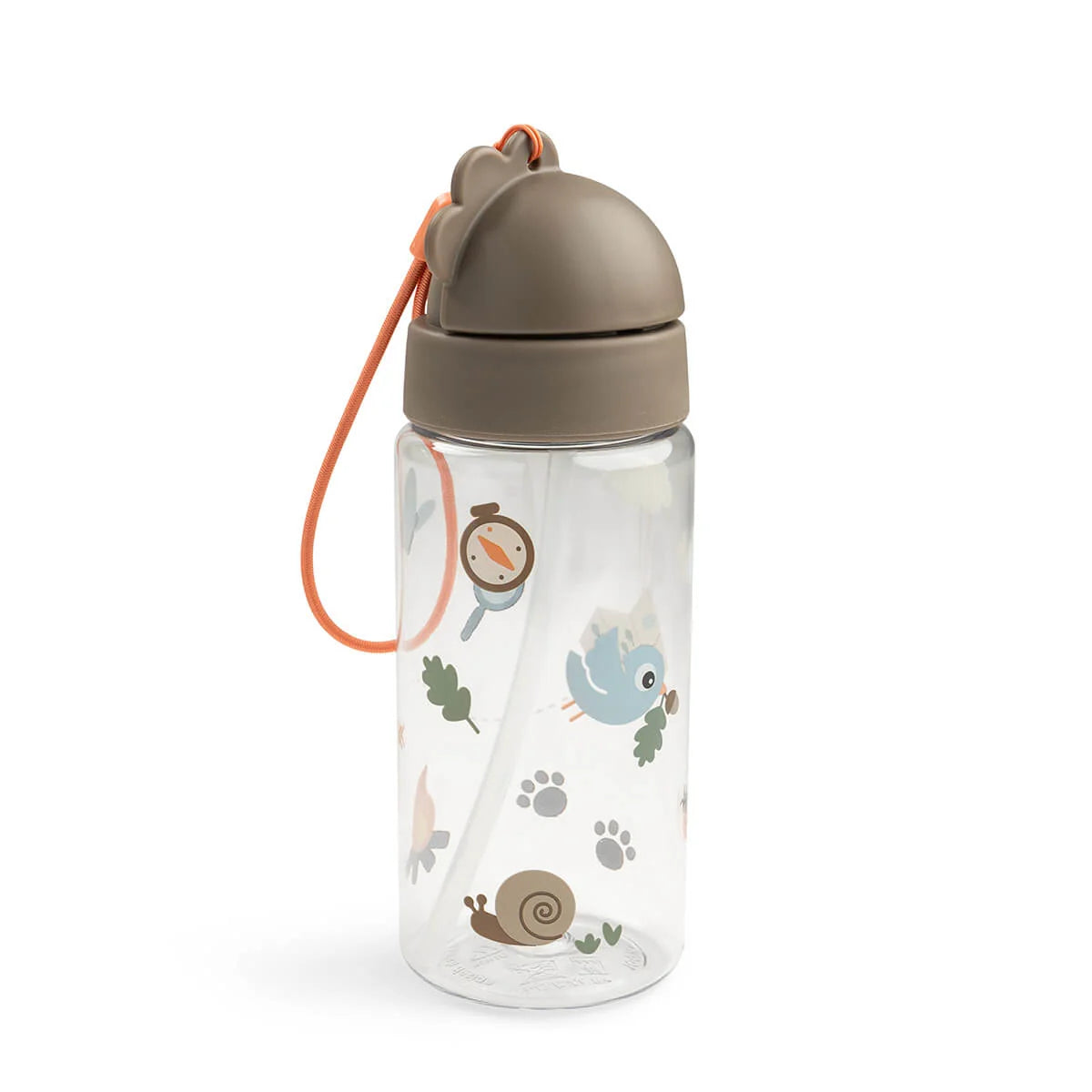 Garrafa com palhinha Done by Deer Tiny Trails Sand 350ml em uso | done-by-deer-garrafa-palhinha-tinytrails-sand-lollakids
