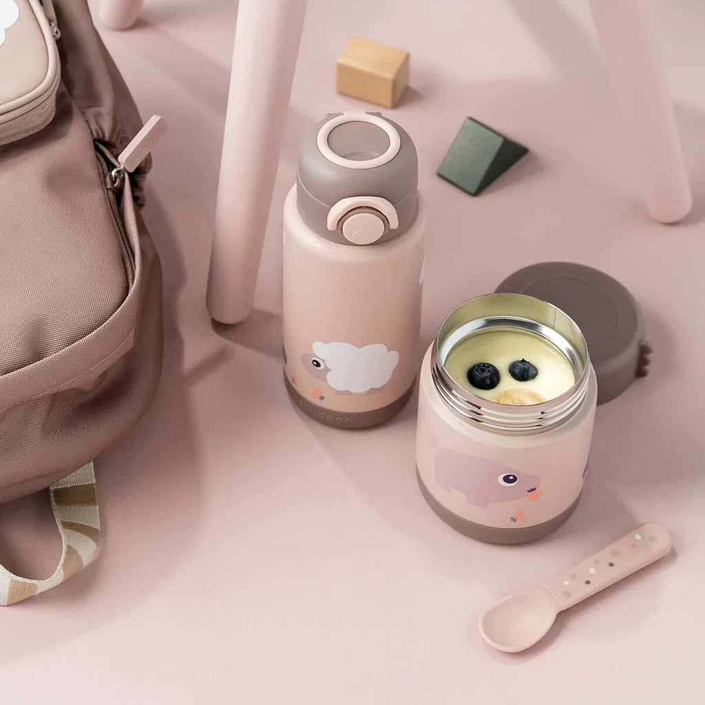Frasco térmico 300ml Tiny Farm Powder Done by Deer para as refeições do bebé | done-by-deer-frasco-termico-tiny-farm-300ml-lollakids