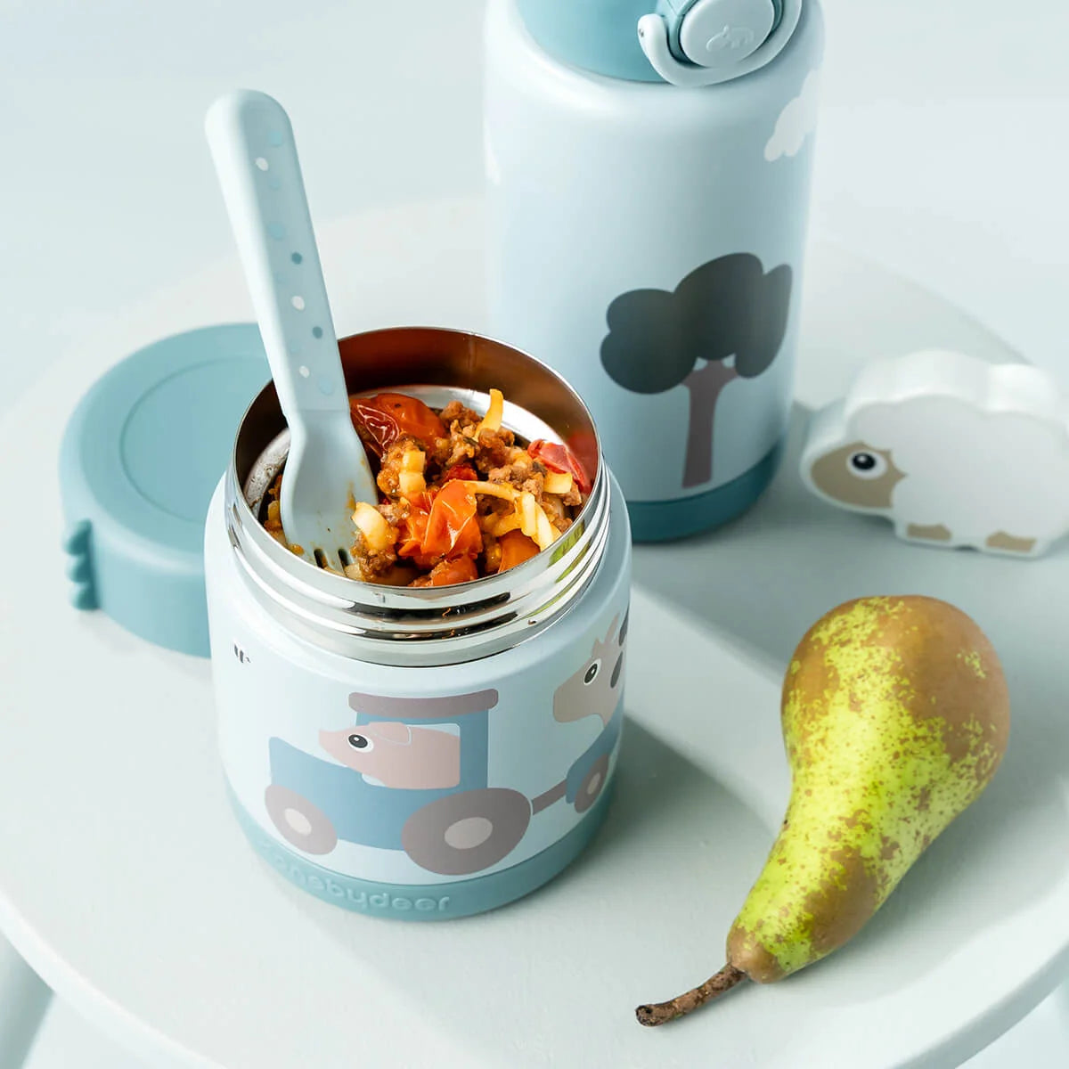 Frasco Térmico Tiny Farm Azul 300ml | Done by Deer