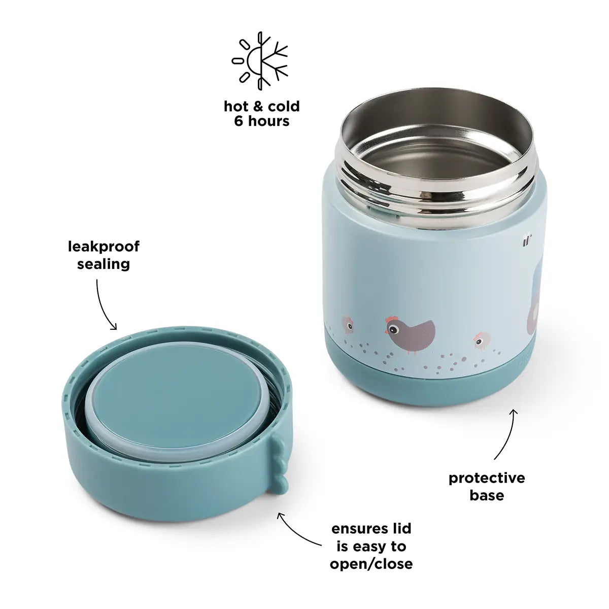 Frasco Térmico Tiny Farm Azul 300ml | Done by Deer
