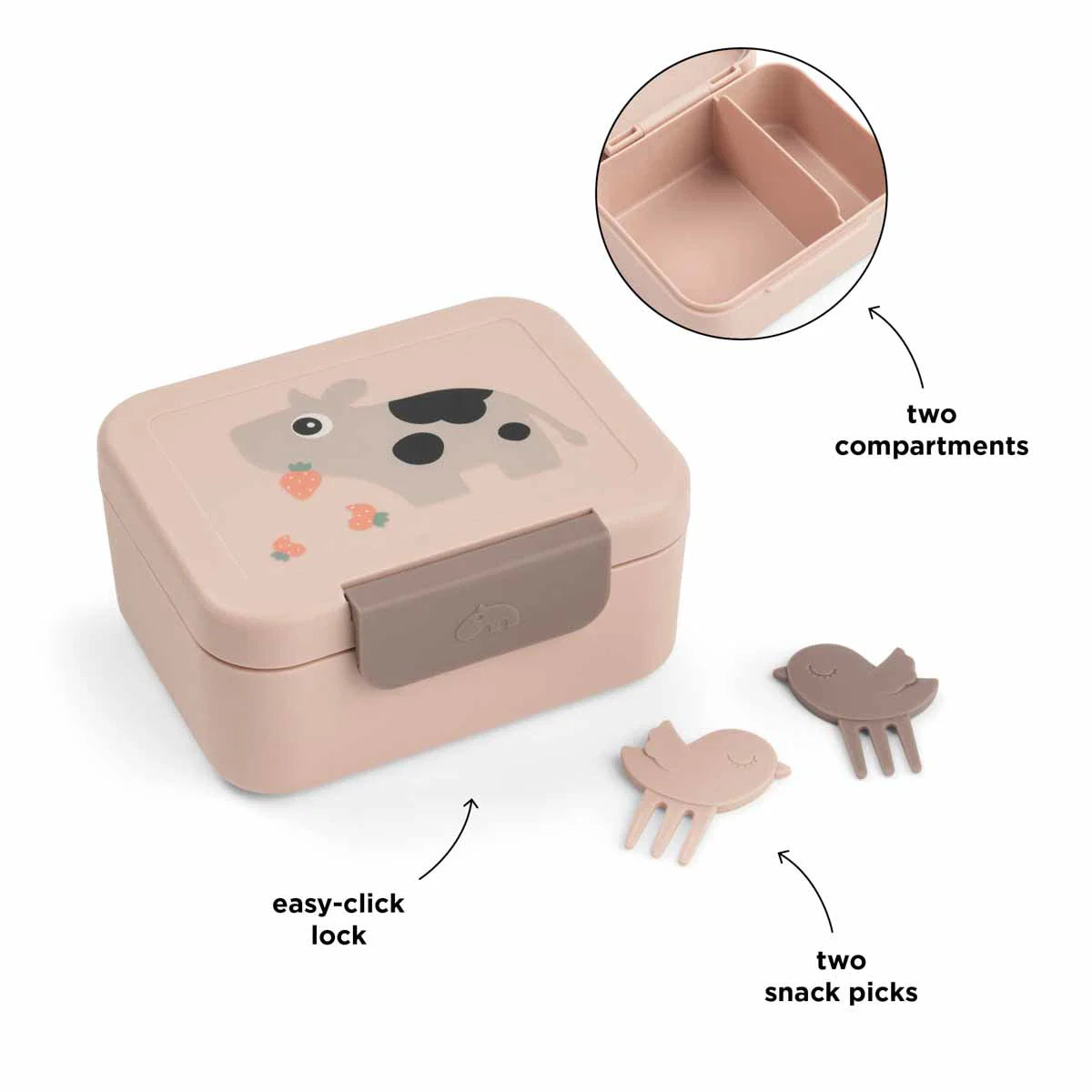 Detalhe do fecho seguro da Mini Lunchbox Tiny Farm Blue Done by Deer | done-by-deer-mini-lunchbox-tiny-farm-blue-fecho-lollakids