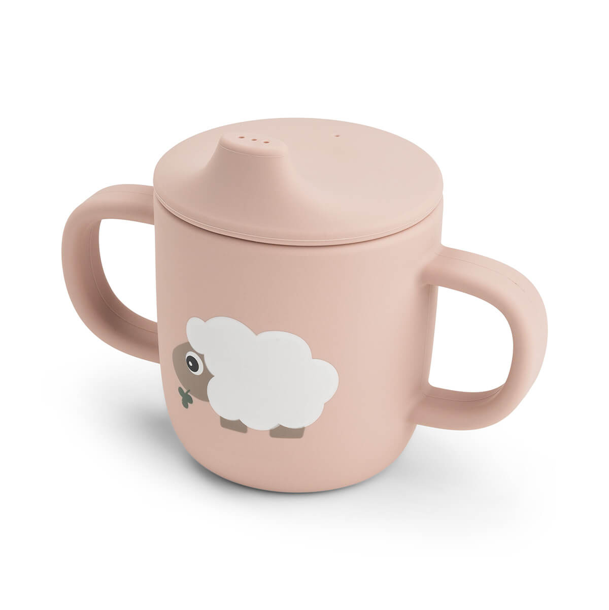 Copo de silicone com bico 2 pegas Done by Deer Tiny Farm Powder | done-by-deer-copo-silicone-tinyfarm-lollakids