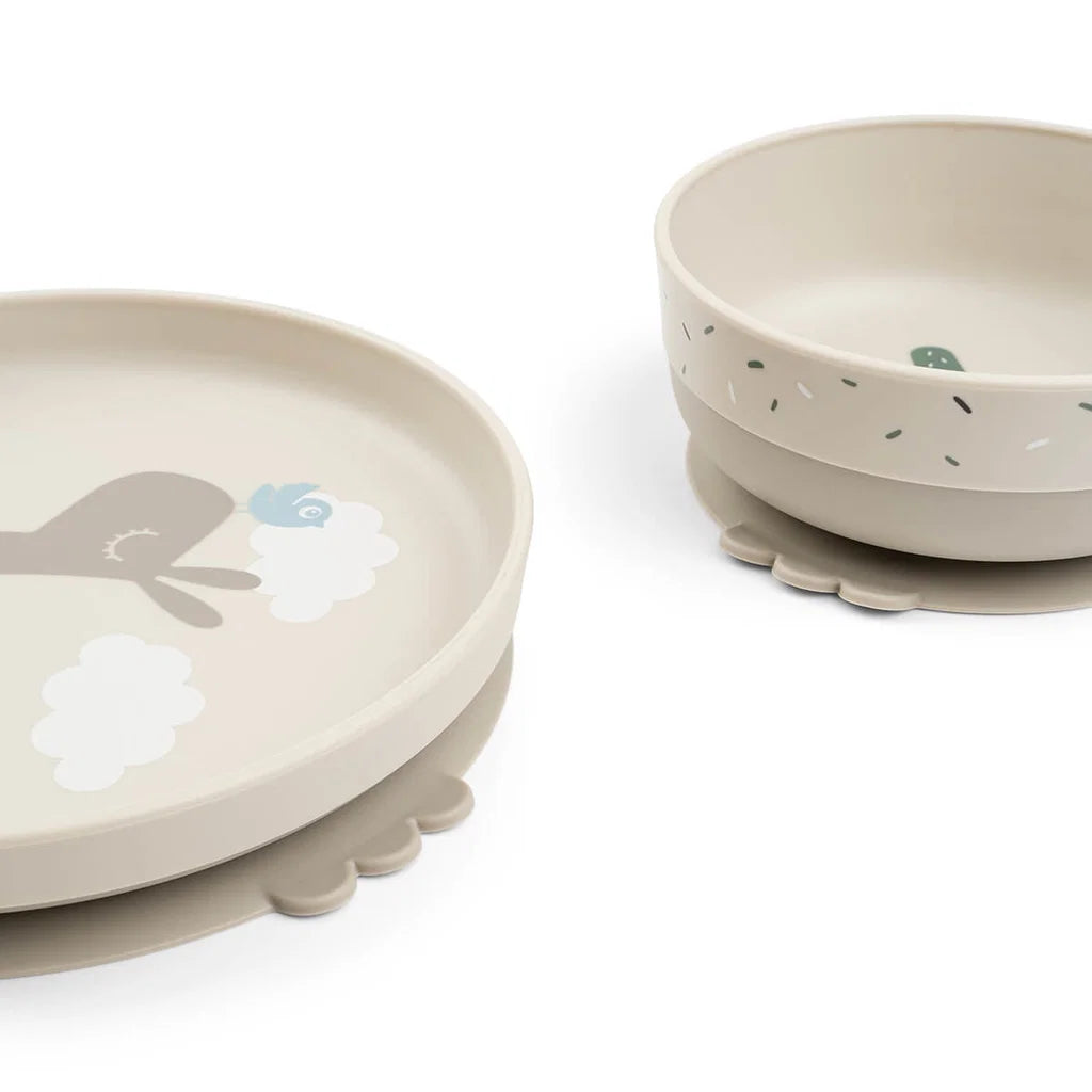 Conjunto de refeição em silicone com ventosa Lalee Sand Done by Deer | done-by-deer-conjunto-refeicao-lalee-ventosa-lollakids