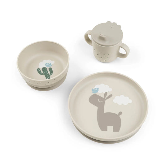 Conjunto de refeição Foodie Dinner Set Lalee Sand da Done by Deer | done-by-deer-conjunto-refeicao-lalee-lollakids