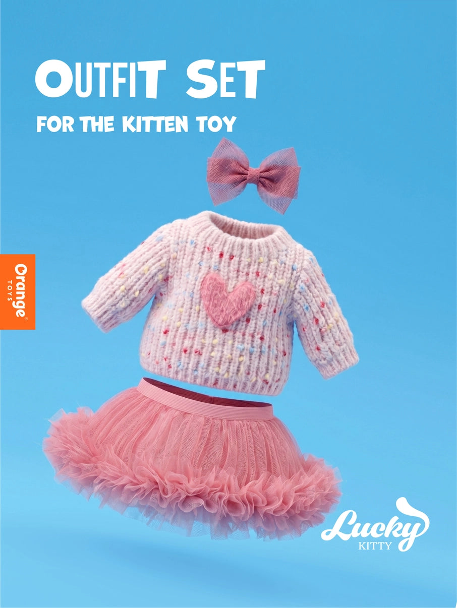 Conjunto de roupa Coração Rosa da Orange Toys para peluches Lucky Kitty | orange-toys-roupa-peluche-lucky-kitty-coracao-rosa-lollakids