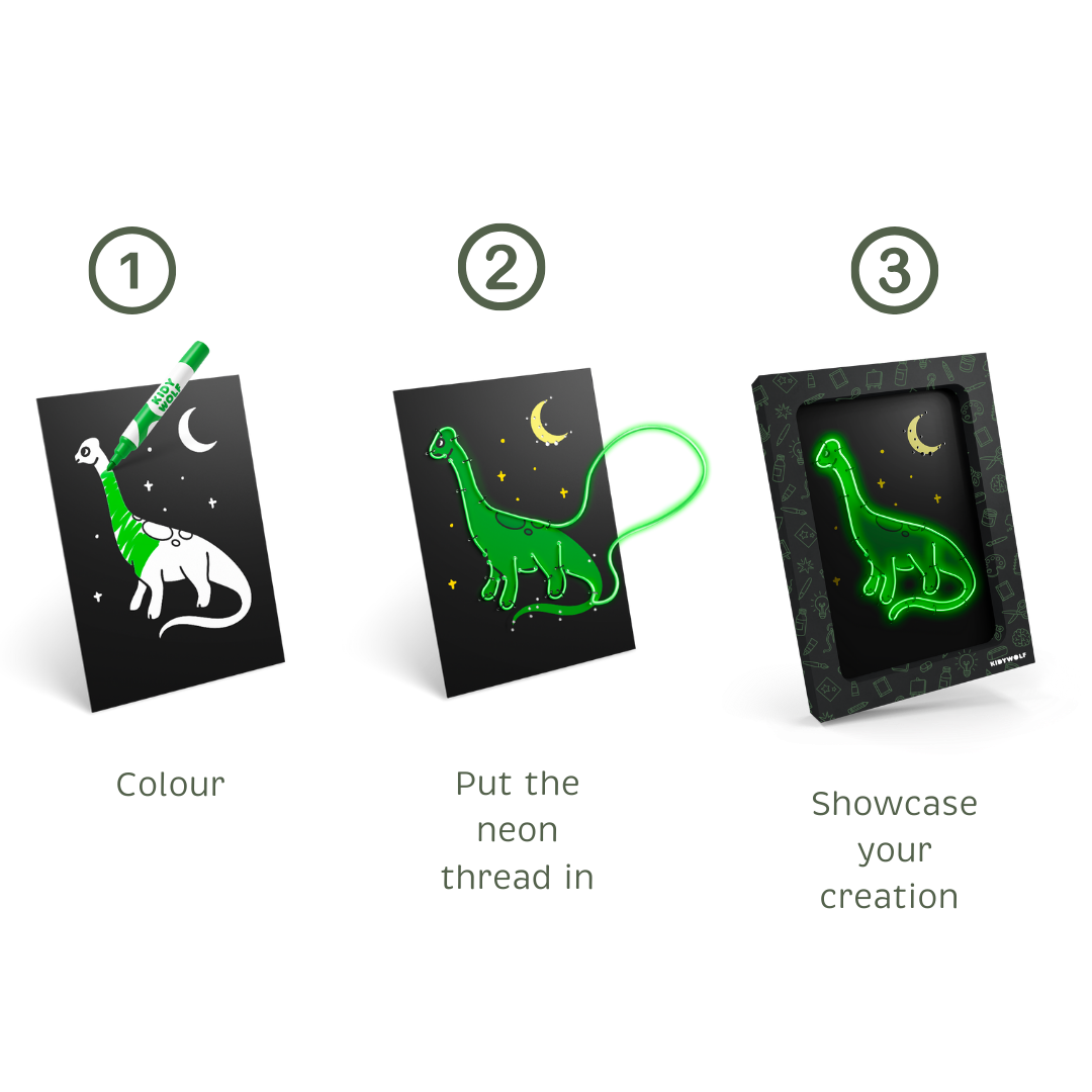 KIDYNEON Dinossauros Kidywolf – pranchas pré-perfuradas