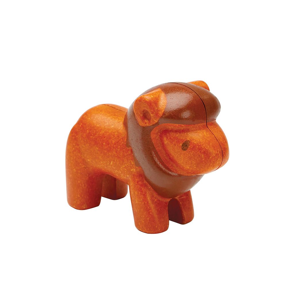 Leão de madeira PlanToys - brinquedo educativo sustentável 12 meses - Lolla Kids | plantoys-brinquedos-madeira-leao-lollakids