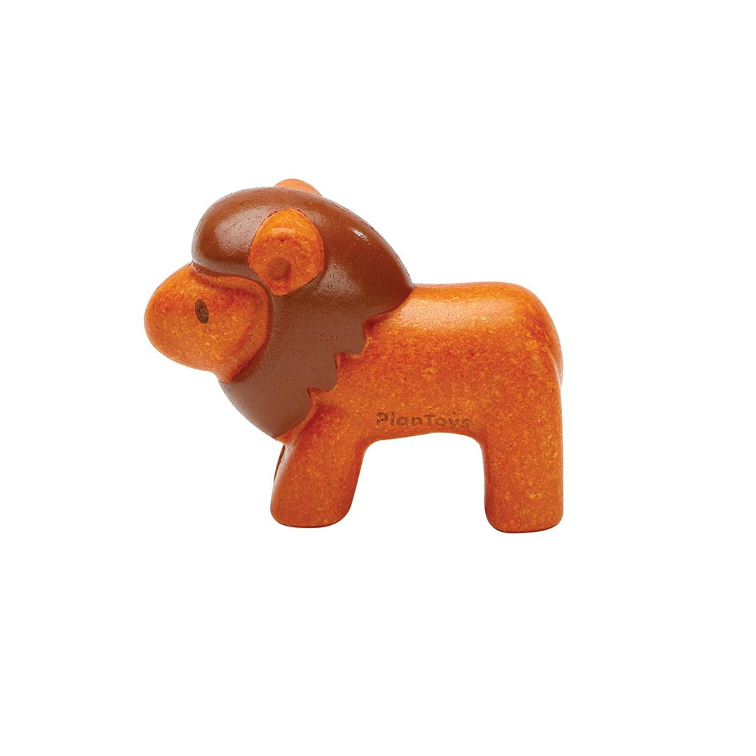 Leão de madeira PlanToys | animais-madeira-plantoys-brinquedo-educativo-lollakids