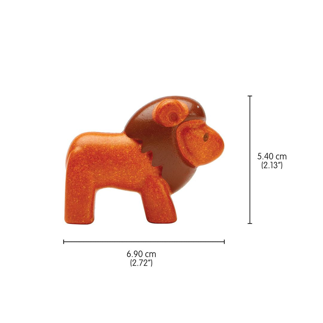 Leão de madeira PlanToys | animais-madeira-plantoys-brinquedo-educativo-lollakids