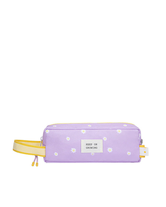 Estojo escolar May Daisy Lilac com estampado floral | may-estojo-escolar-daisy-lilac-lollakids
