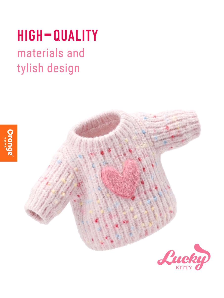 Conjunto de roupa Coração Rosa da Orange Toys para peluches Lucky Kitty | orange-toys-roupa-peluche-lucky-kitty-coracao-rosa-lollakids