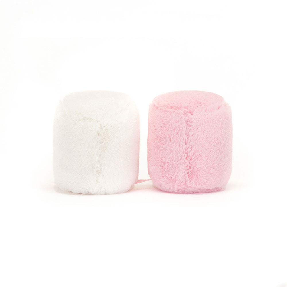 Amuseables Pink and White Marshmallows, vista lateral do par | jellycat-amuseables-marshmallows-lollakids