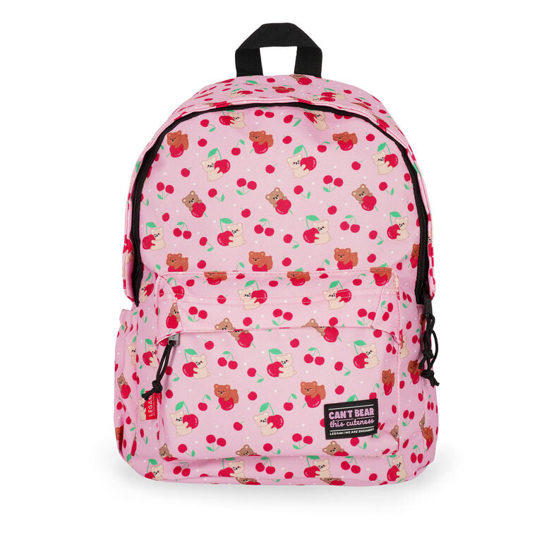 Mochila Legami My Backpack Teddy Bear cherry pink - vista frontal | legami-mochila-teddy-bear-lollakids