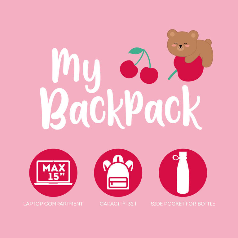 Mochila Legami My Backpack Teddy Bear - compartimento principal aberto | legami-mochila-teddy-bear-lollakids