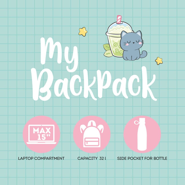 Mochila Kitty Bubble Tea Legami - compartimento interior