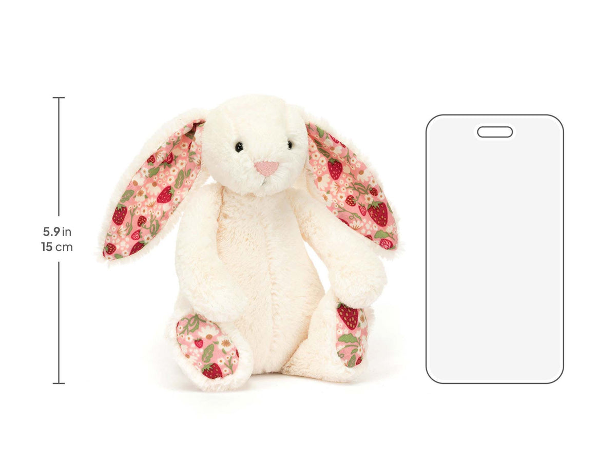 Coelho Blossom Cream Berry Pequeno Jellycat | jellycat-blossom-cream-berry-pequeno-lollakids