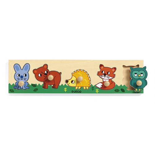Puzzle de encaixe em madeira Djeco Forest'n Co com animais da floresta - Lolla Kids | djeco-puzzle-forestnco-lollakids