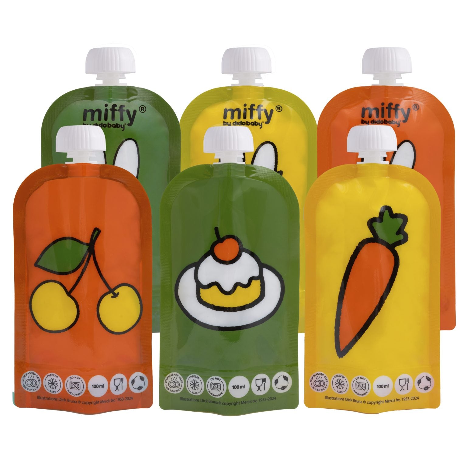 Saquetas Reutilizáveis 100 ml da Miffy 