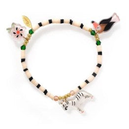 Pulseira Jemma Djeco Life Style – Infantil com Zebra, Flor e Tucano