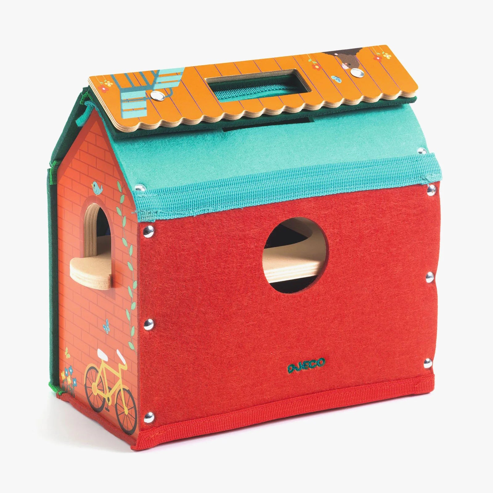 Casa Portátil SoftiHouse Djeco – Brinquedo de Feltro e Madeira