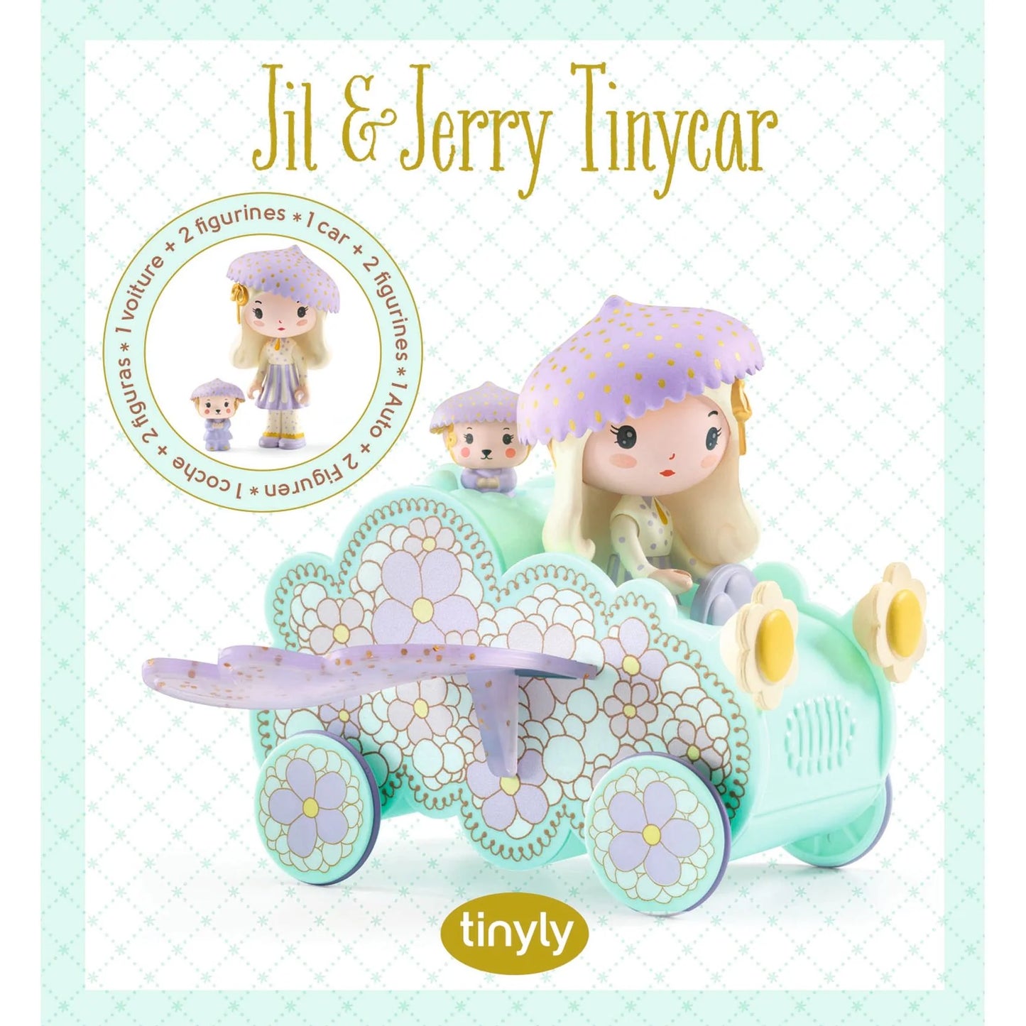 jeco Tinyly Jil & Jerry Tinycar – Carro-Nuvem com Asas (4–9 anos)