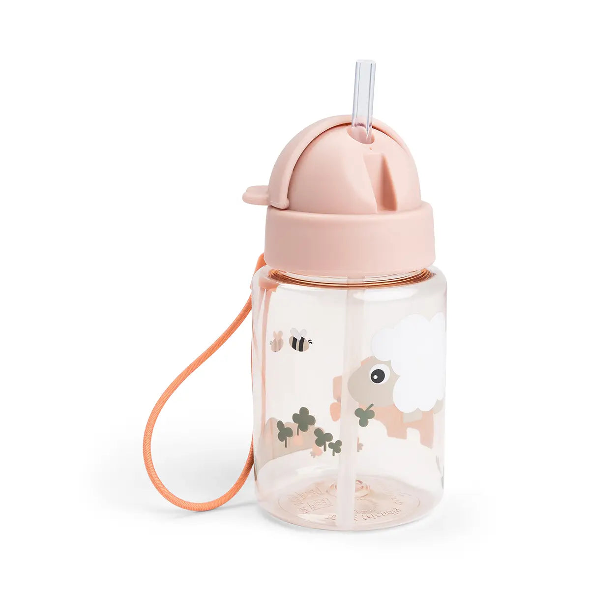 Garrafa com Palhinha Tiny Farm Rosa 280 ml Done by Deer 