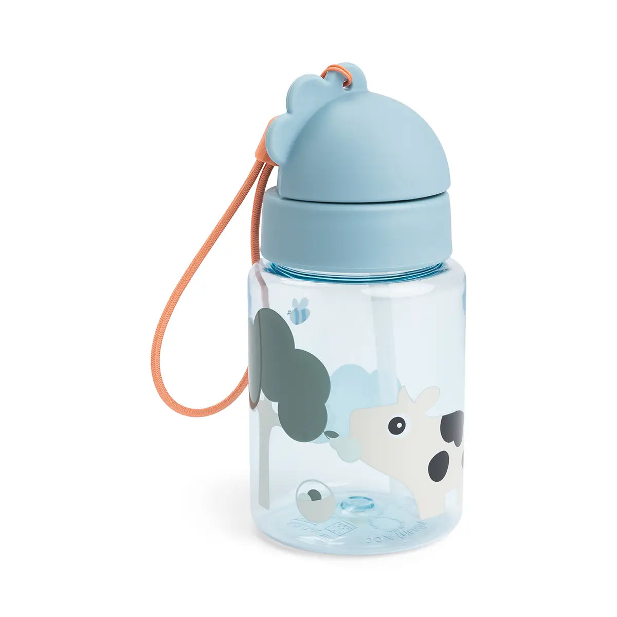 Garrafa com Palhinha Tiny Farm Azul 280 ml Done by Deer 