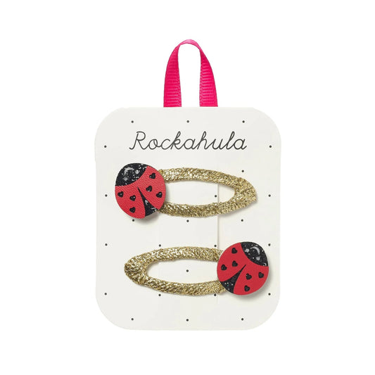 Molas de Cabelo Lily Joaninha Rockahula Kids com clips vermelhos com motivo de joaninha | rockahula-molas-joaninha-lollakids