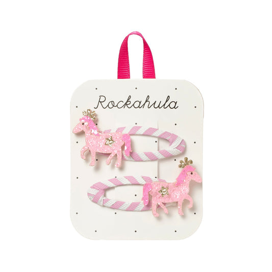 Conjunto de 2 Ganchos Pink Pony Rockahula Kids | rockahula-ganchos-ponei-lollakids