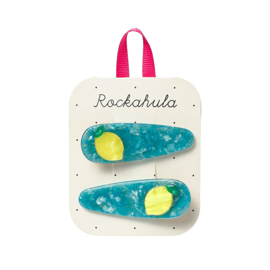 Conjunto de 2 Ganchos Lemon Drop Acrílico Rockahula Kids | rockahula-ganchos-limao-lollakids