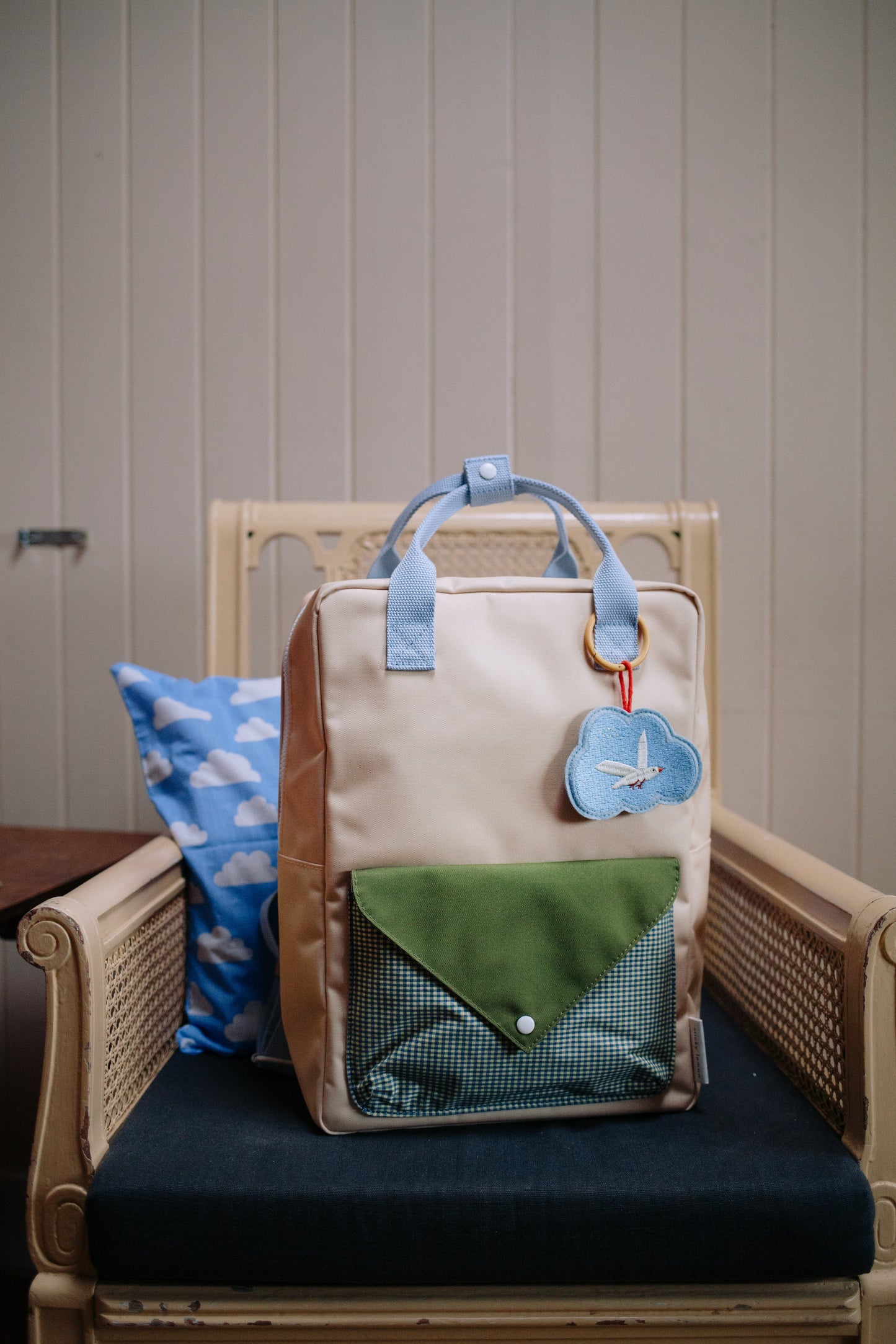 Mochila Grande Envelope Twiggy Beige Sticky Lemon | mochila-envelope-twiggybeige-lollakids
